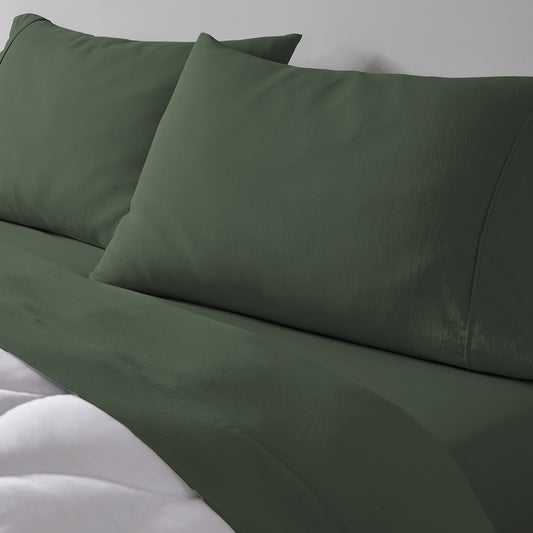 Two essential pillowcases on a bed.