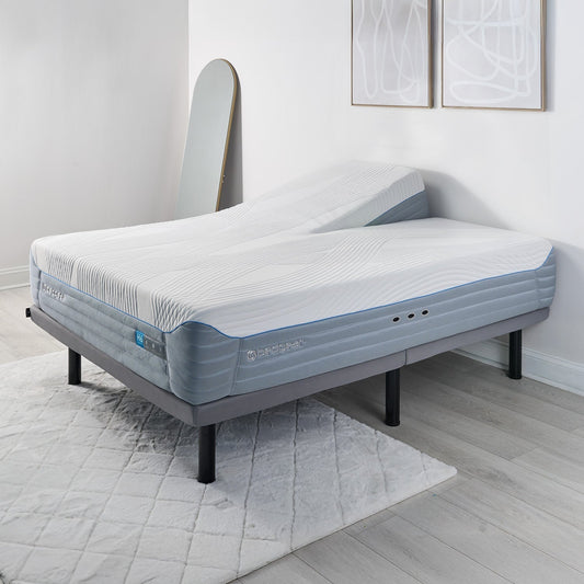 A picture of a split head queen BEDGEAR mattress. 