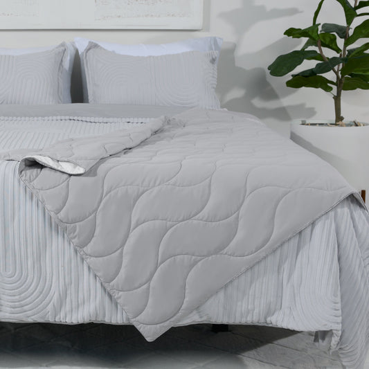 A photo of the best breathable blanket on a bed. 
