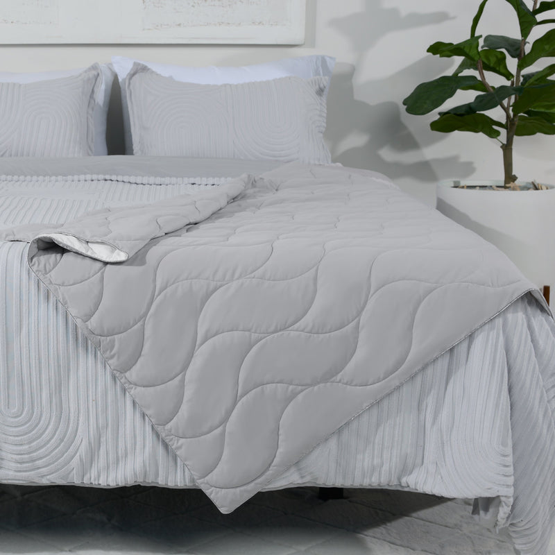 A photo of the best breathable blanket on a bed. 