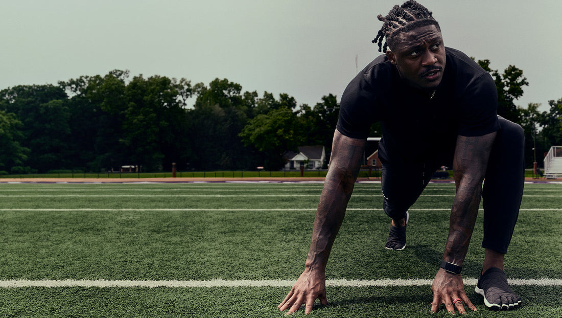 AJ Brown getting ready to run a full sprint. 