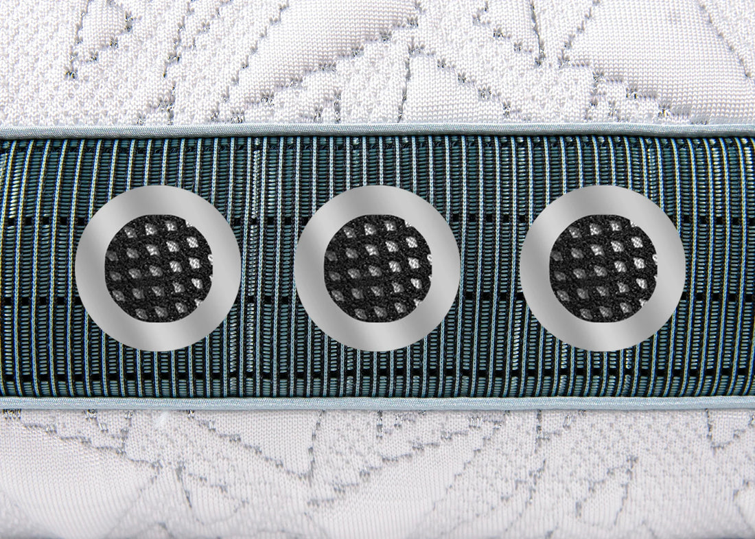 BEDGEAR Storm pillow air vents that reduce the impact of moisture on sleep.