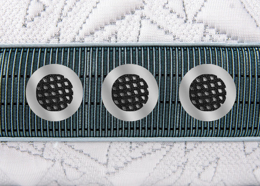 BEDGEAR Storm pillow air vents that reduce the impact of moisture on sleep.