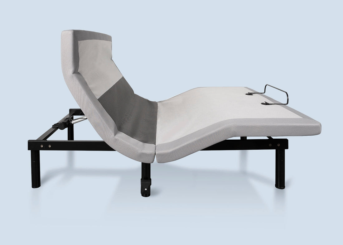 A BEDGEAR adjustable base in the zero gravity position. 