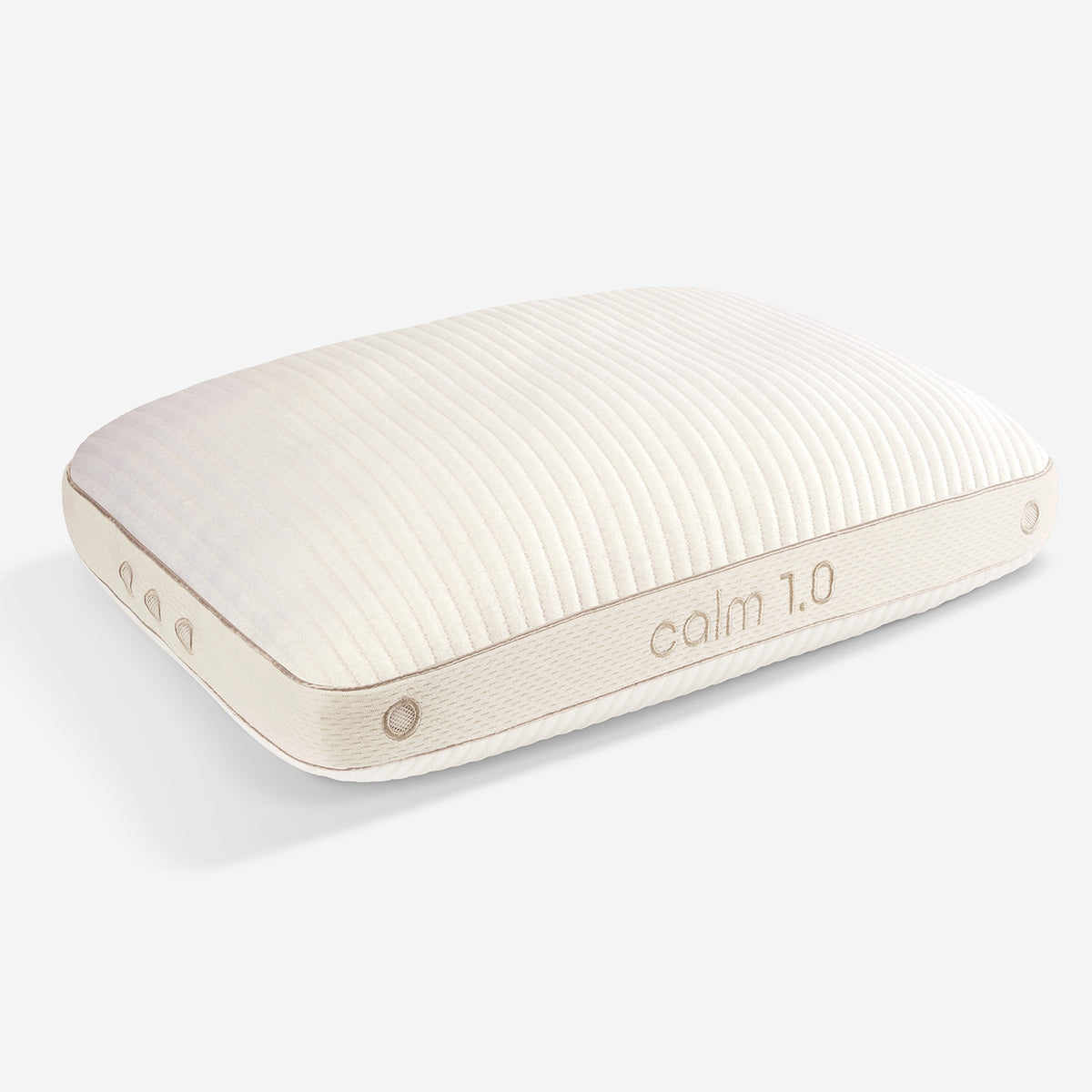 A calm performance pillow on white background.
