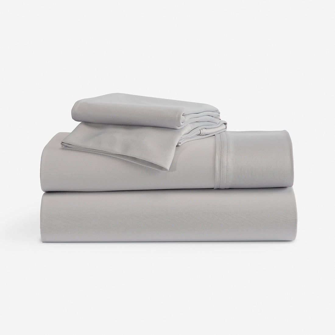 DriTec sheets and pillowcases stacked. "light grey"