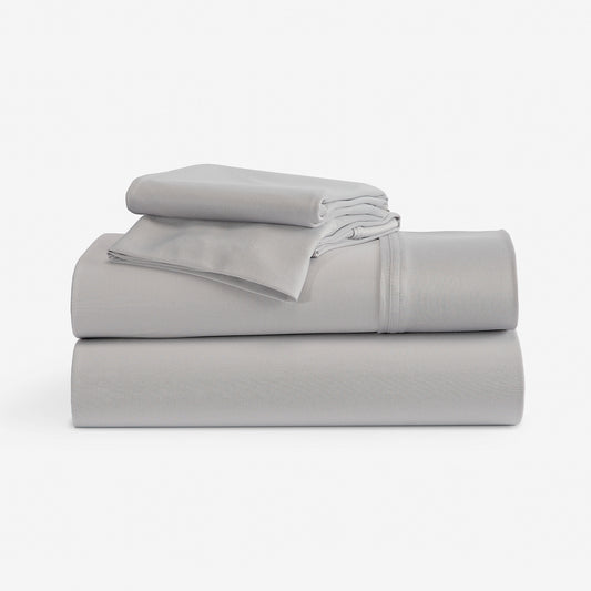 DriTec sheets and pillowcases stacked. "light grey"