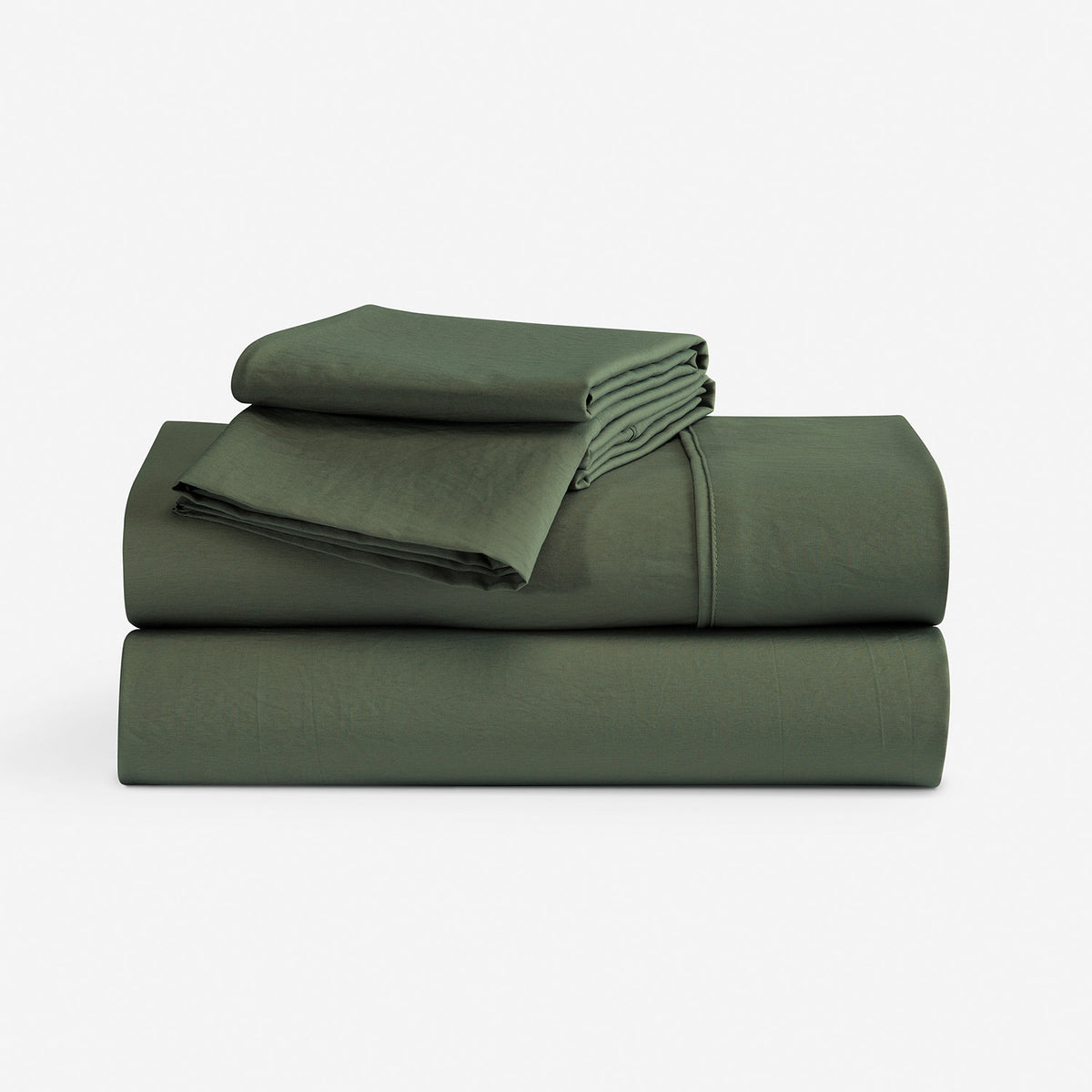 An image of moss essential sheets and pillowcases.