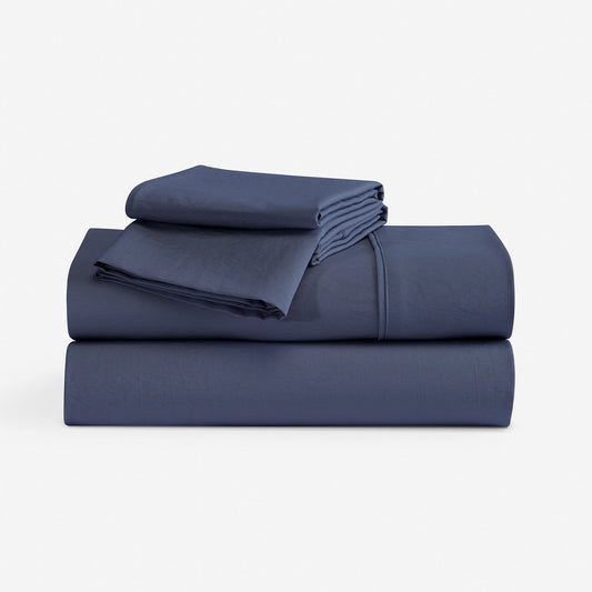 Essential sheets stacked. "navy"