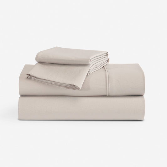 Essential sheets stacked. "taupe"