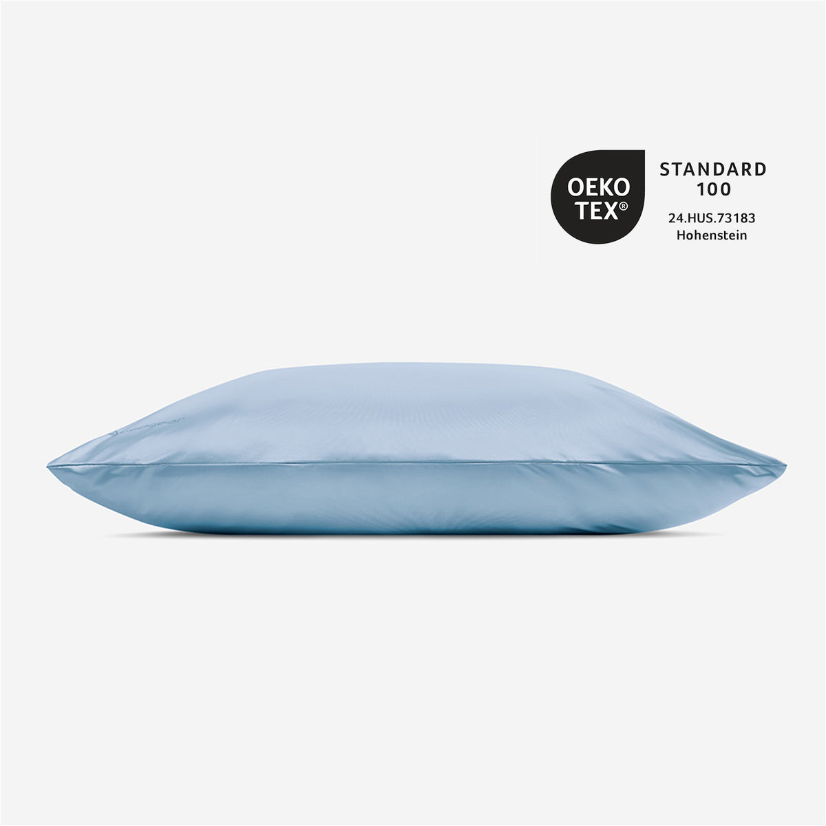 Misty Blue Performance Pillow Case on Pillow