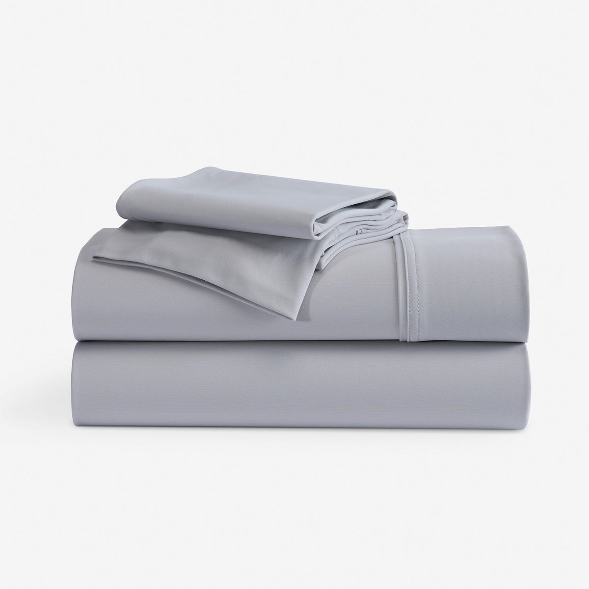 An image of a light grey VerTex sheet set stacked.
