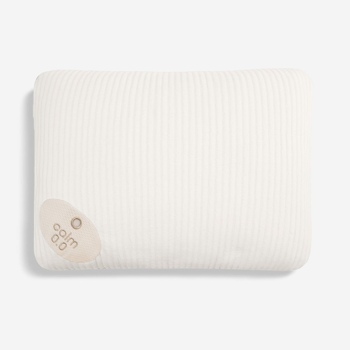 A top view of the Calm 0.0 Performance Pillow on a white background.