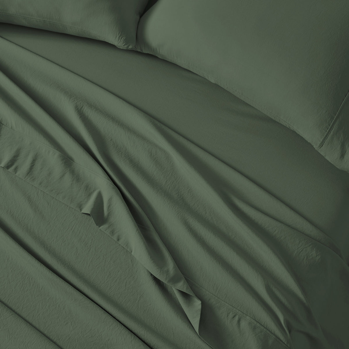 An image of moss sheets on a mattress.