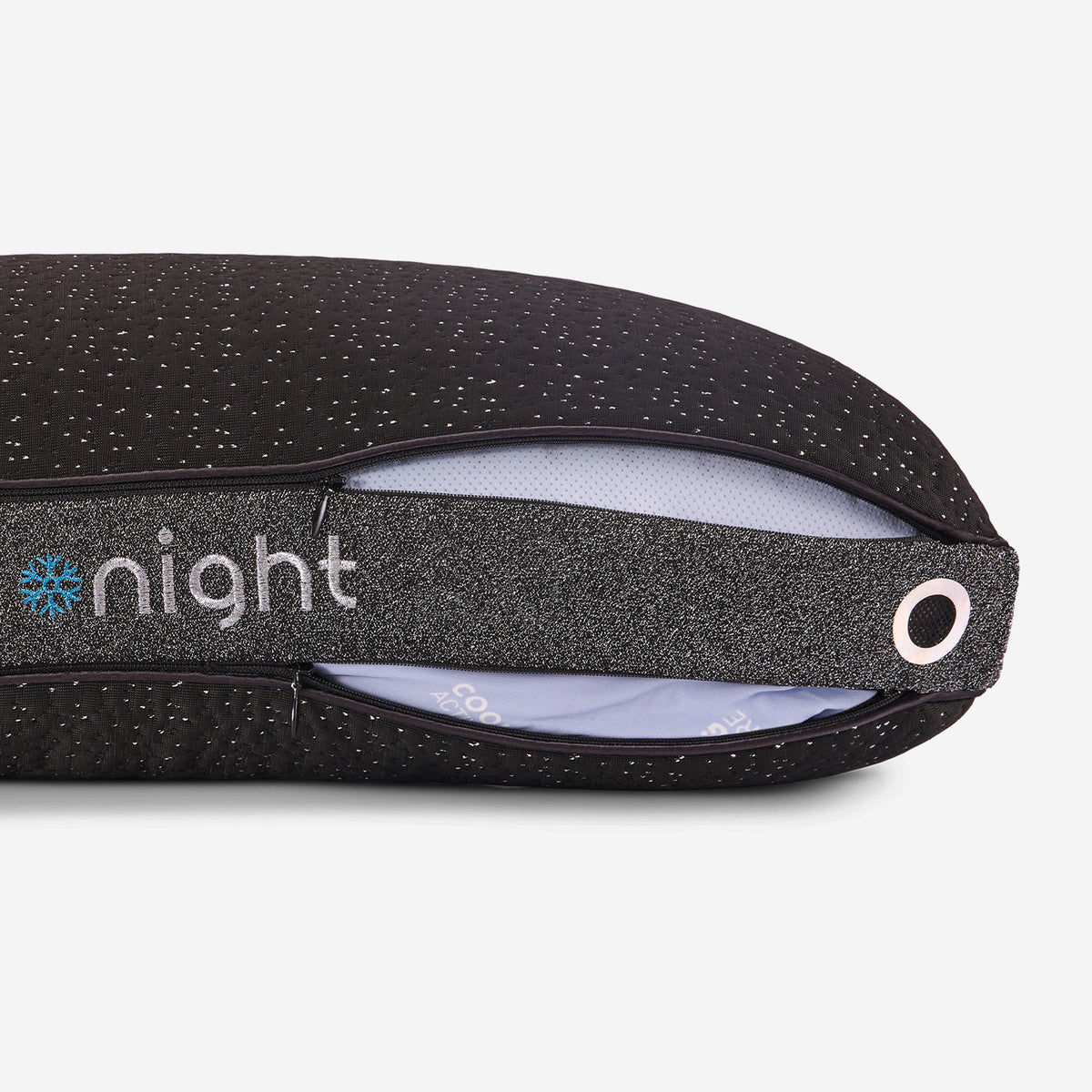 Image of a Dark Night pillow showing the removable cover.