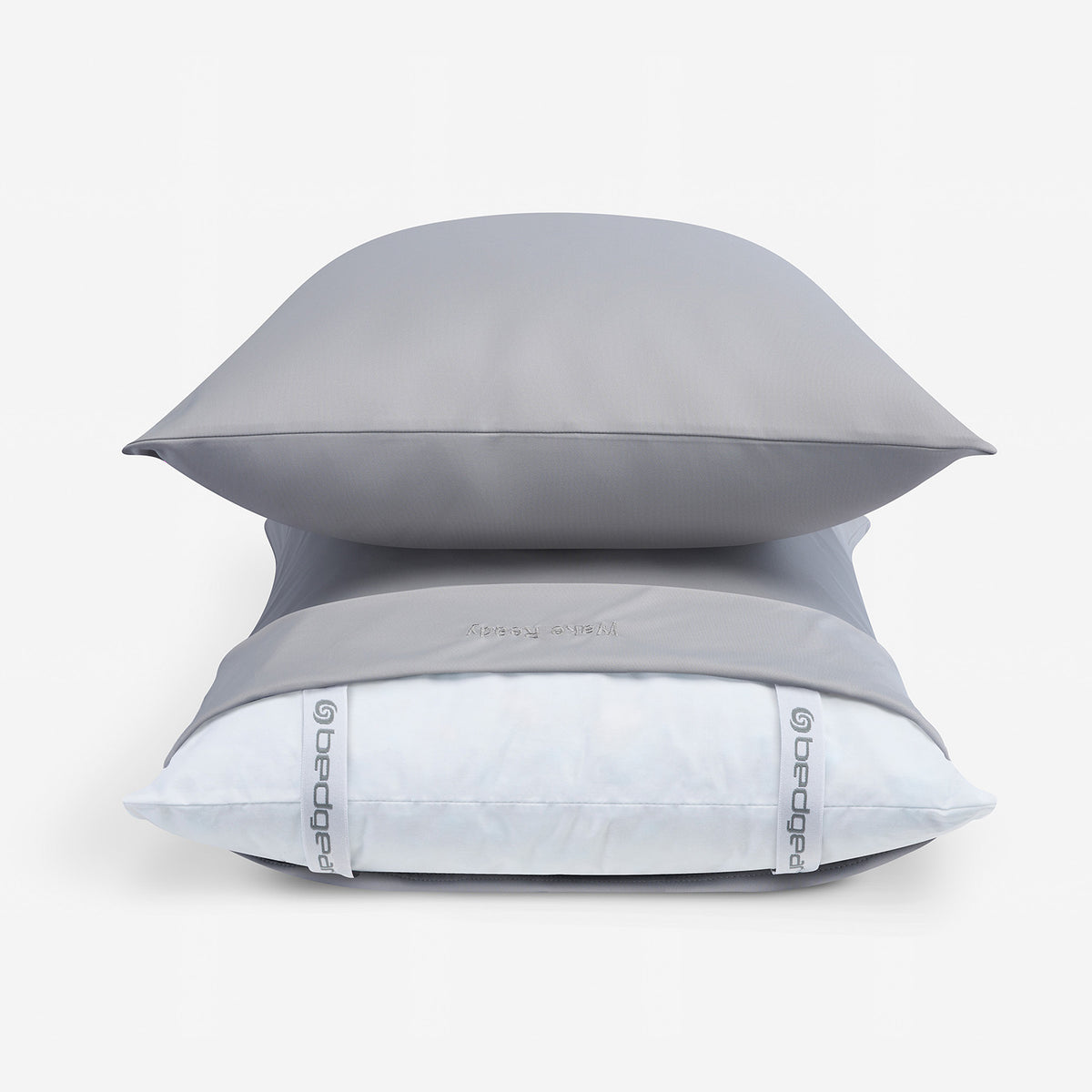An image of light grey VerTex pillowcases.