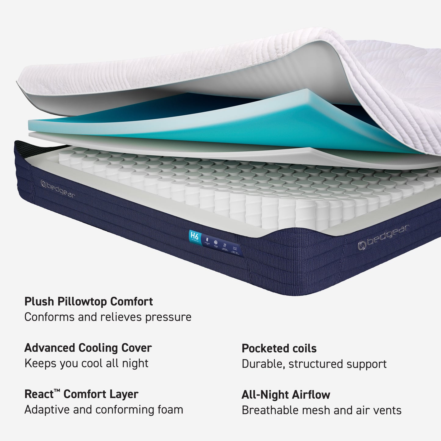 H Performance Pillowtop-H6 Split Head