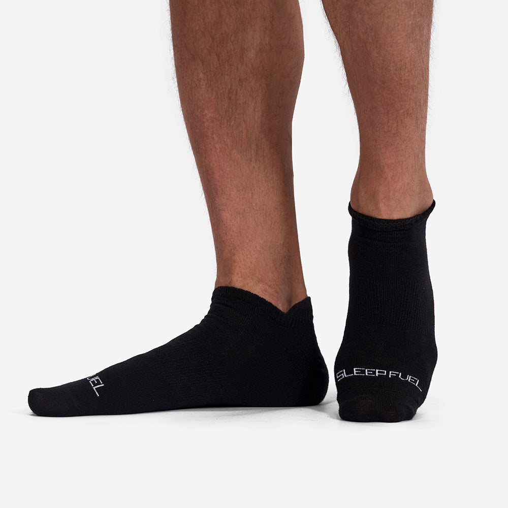 An image of a pair of Sleep Fuel socks. 